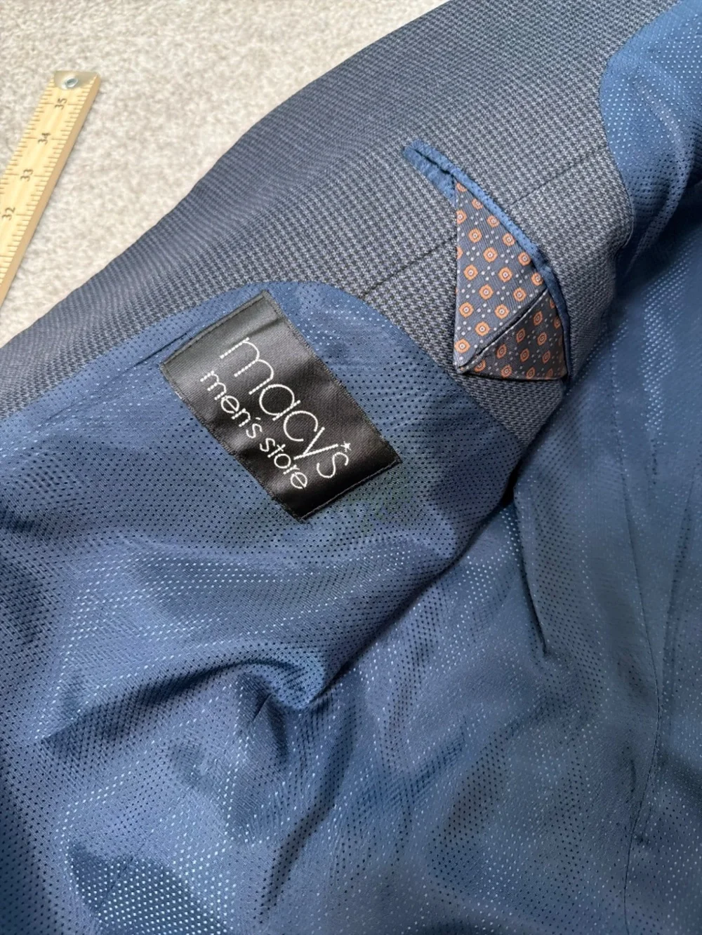 Michael Kors Navy Mini Houndstooth Blazer 36S